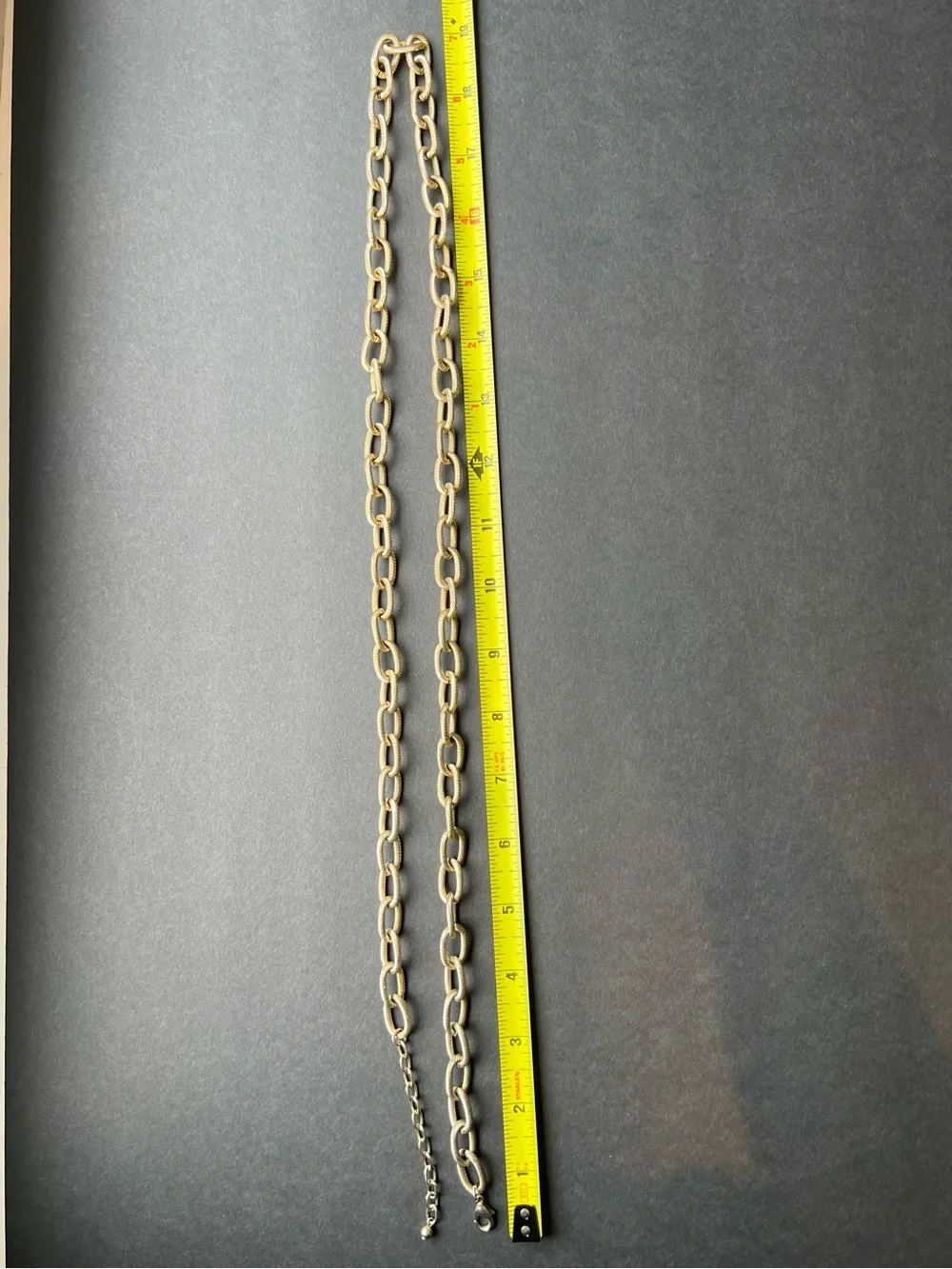 Chain Link Belt Size Medium Goldtone Rope Texture Links 35